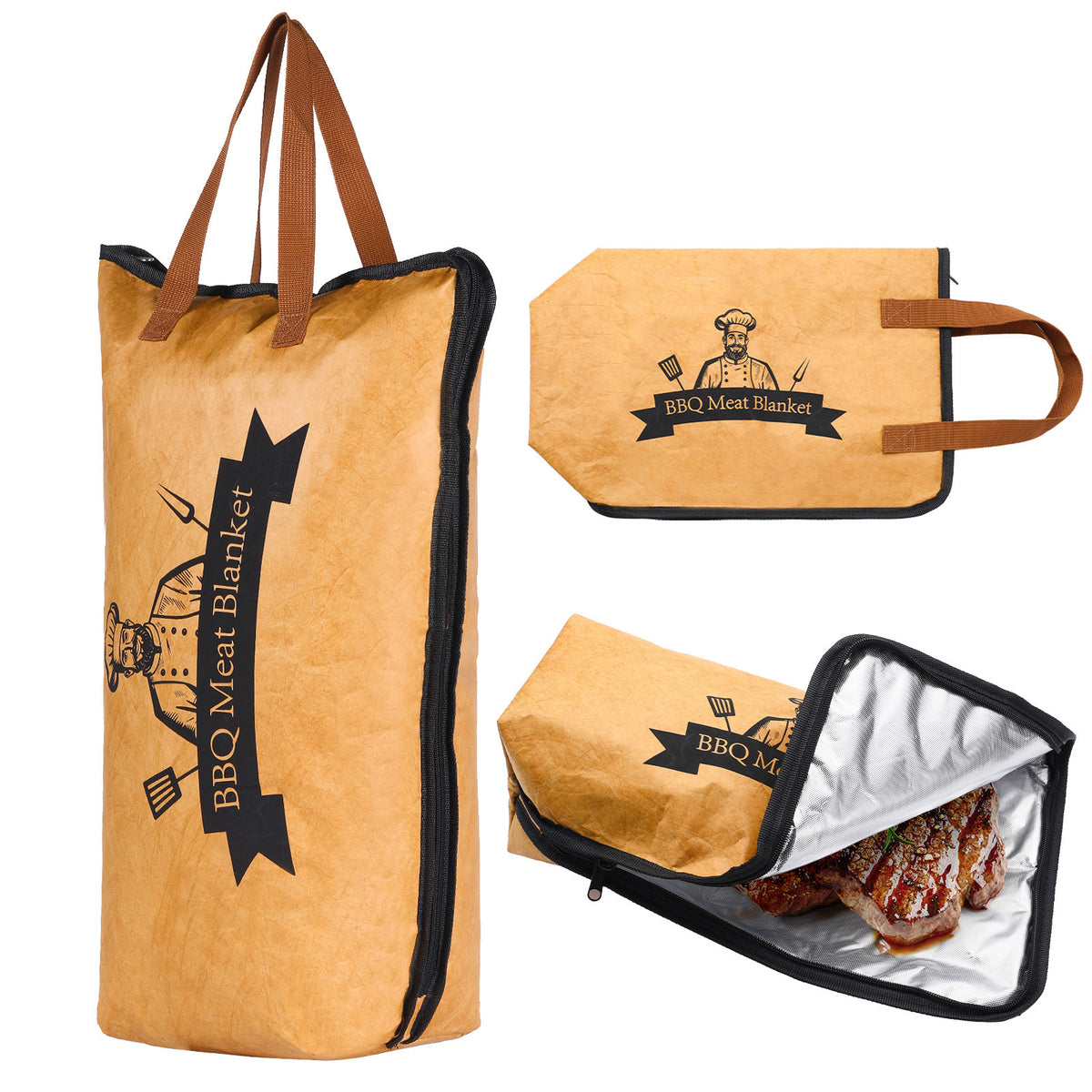 Cross-border DuPont Paper Barbecue Meat Resting Bag, Insulated Aluminum Foil Reusable Self-sealing Packaging Bag