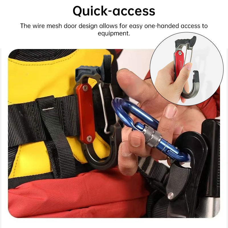 Arborist Climbing Harness with Quickdraw Carabiners for Rock Climbing & High-Altitude Rescue
