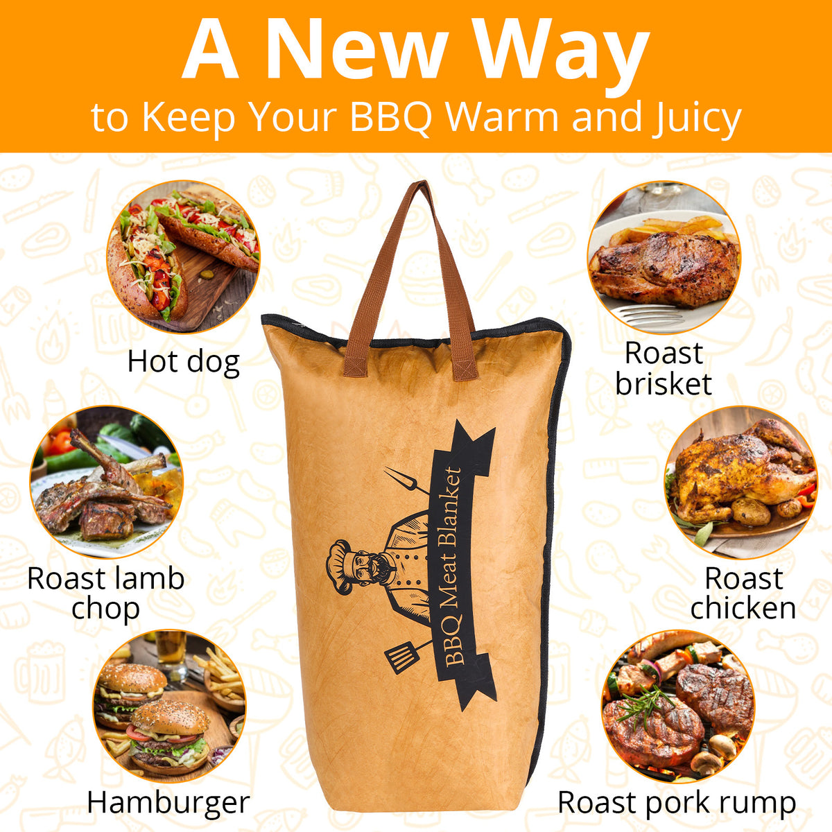 Cross-border DuPont Paper Barbecue Meat Resting Bag, Insulated Aluminum Foil Reusable Self-sealing Packaging Bag
