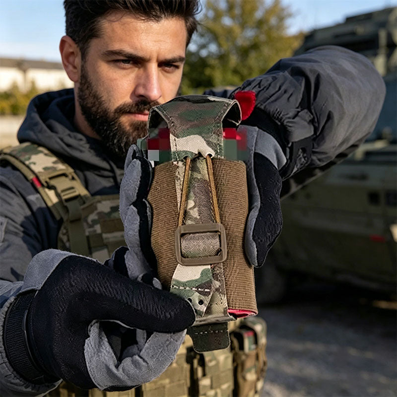 Tactical MOLLE Grenade/Magazine Pouch - Elastic & Fixed Straps for Outdoor/Airsoft Use