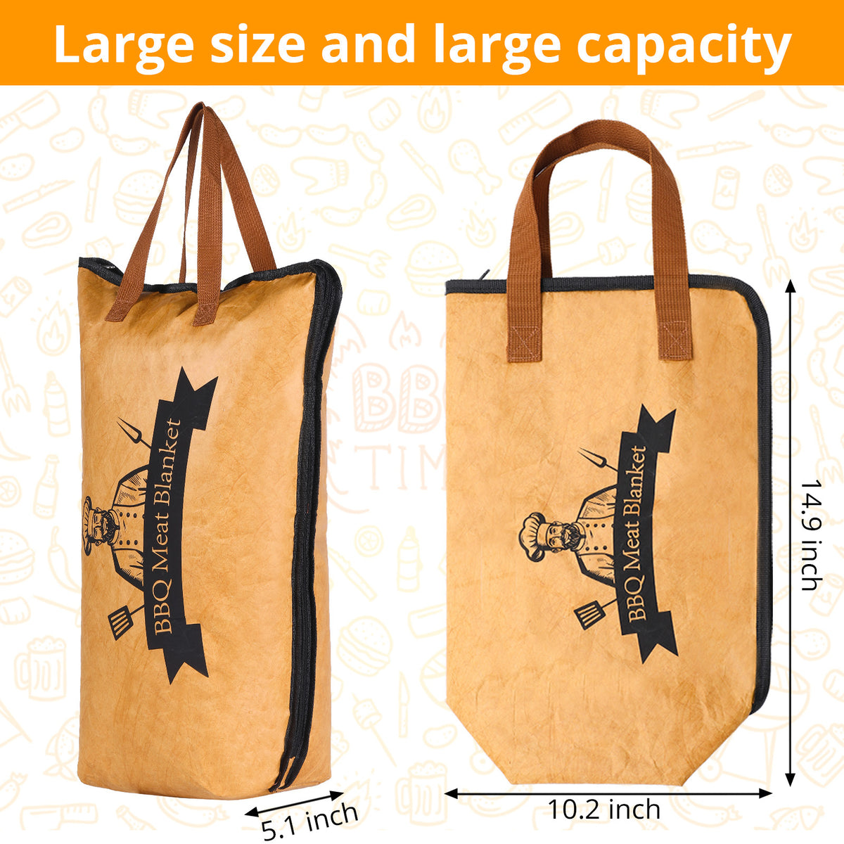 Cross-border DuPont Paper Barbecue Meat Resting Bag, Insulated Aluminum Foil Reusable Self-sealing Packaging Bag