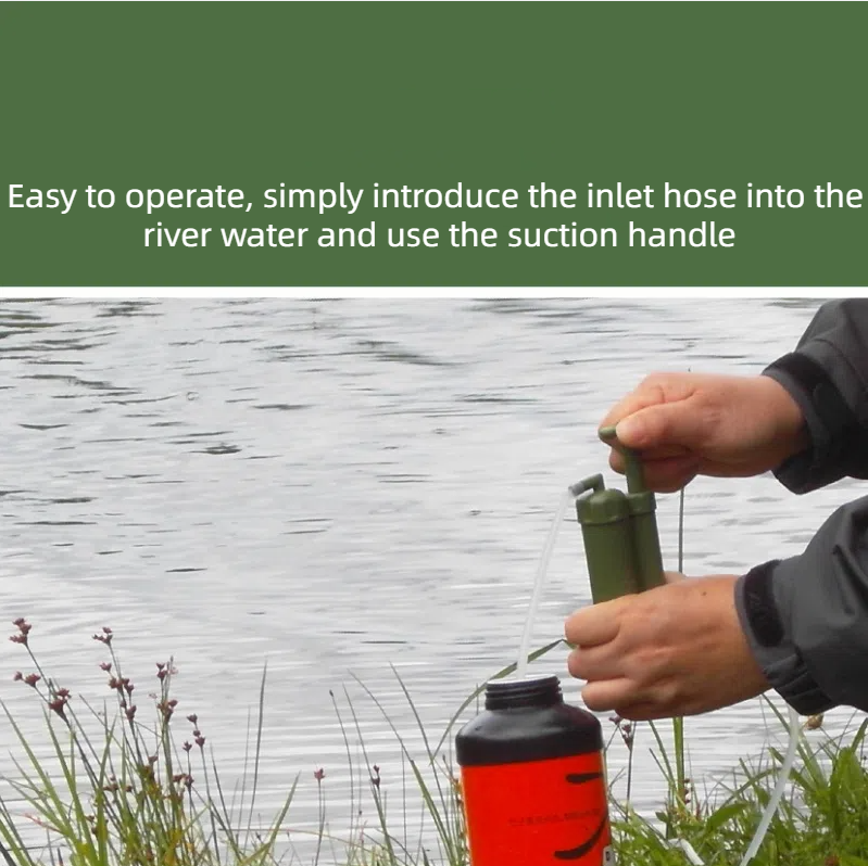Portable Pump Water Filter for Camping, Hiking & Emergency Survival