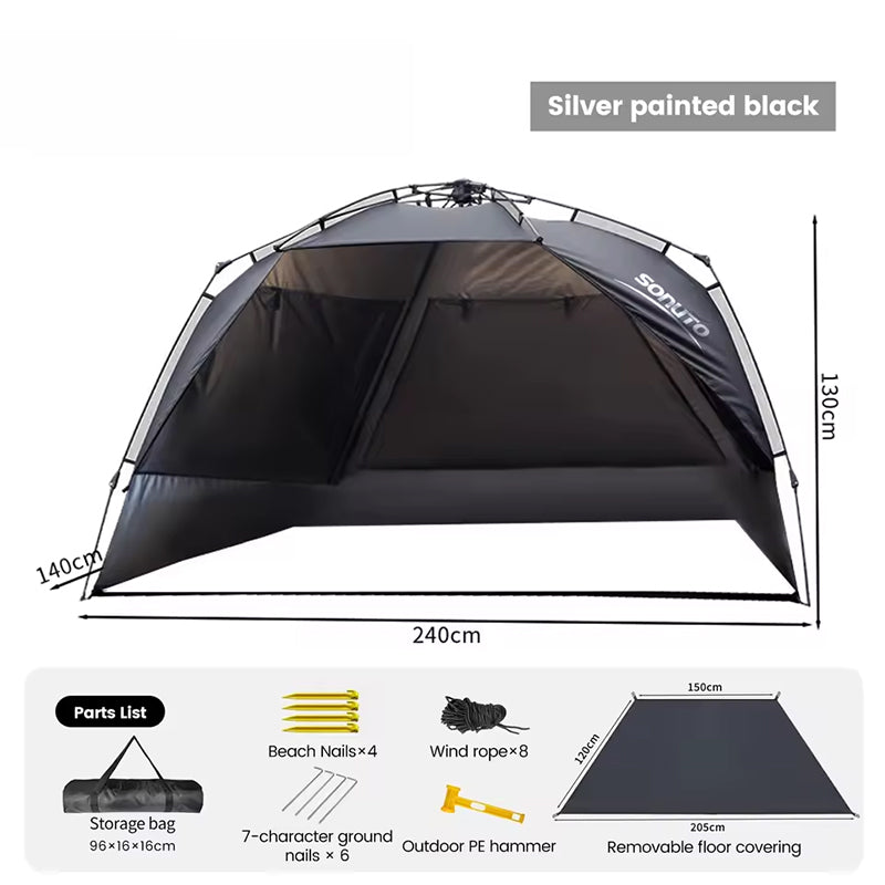 3-4 Person One-Touch Beach & Camping Tent – UV-Resistant, Quick Setup