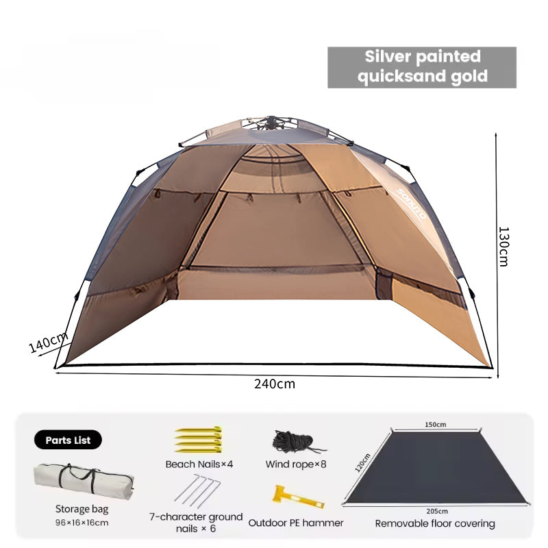 3-4 Person One-Touch Beach & Camping Tent – UV-Resistant, Quick Setup