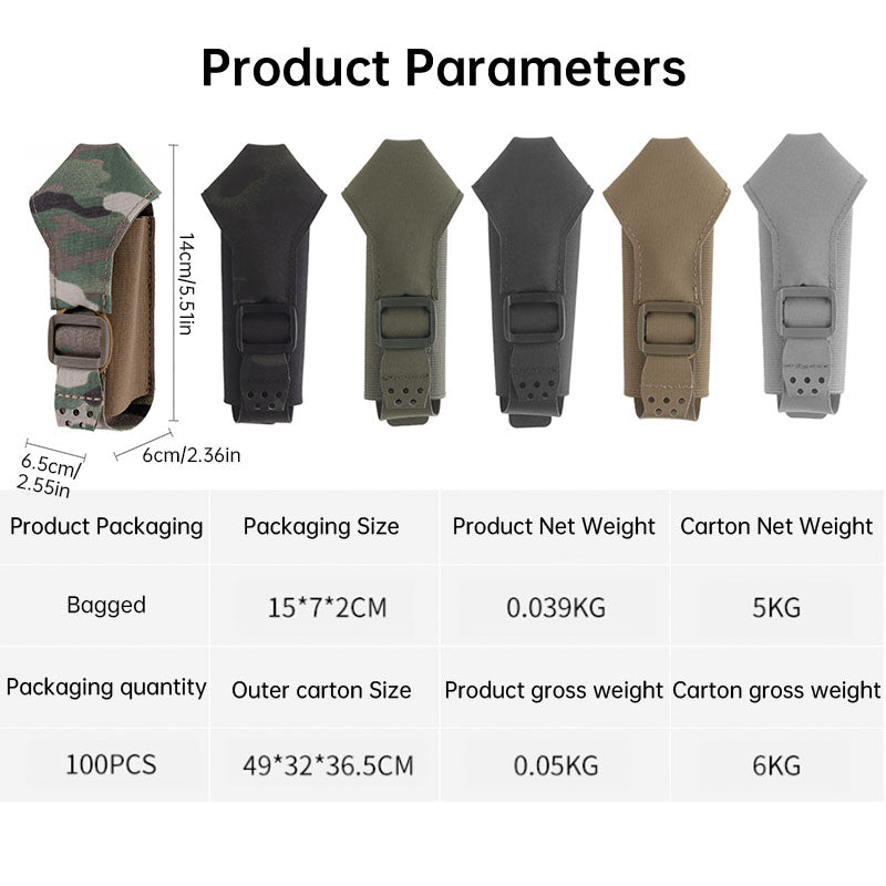 Tactical MOLLE Grenade/Magazine Pouch - Elastic & Fixed Straps for Outdoor/Airsoft Use