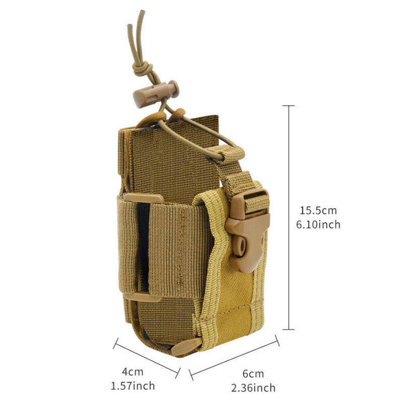 Tactical Radio Pouch with Utility Pocket - MOLLE-Compatible Waist Pack for Walkie Talkie, Hunting & Airsoft Accessories