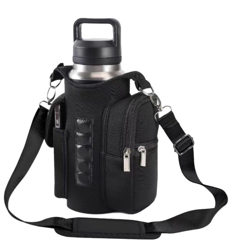 Fitness Magnetic Sports Water Bottle Bag Cup Sleeve, Diving Material, Portable Insulated Crossbody, Large Capacity Cup Sleeve